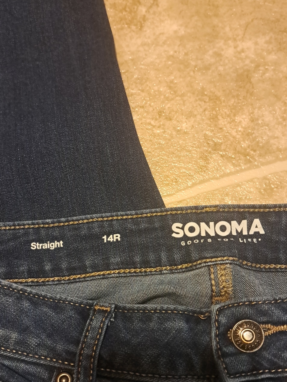 Sonoma Straight-Leg Dark Blue Women's Jeans Size 14R. - Picture 9 of 11